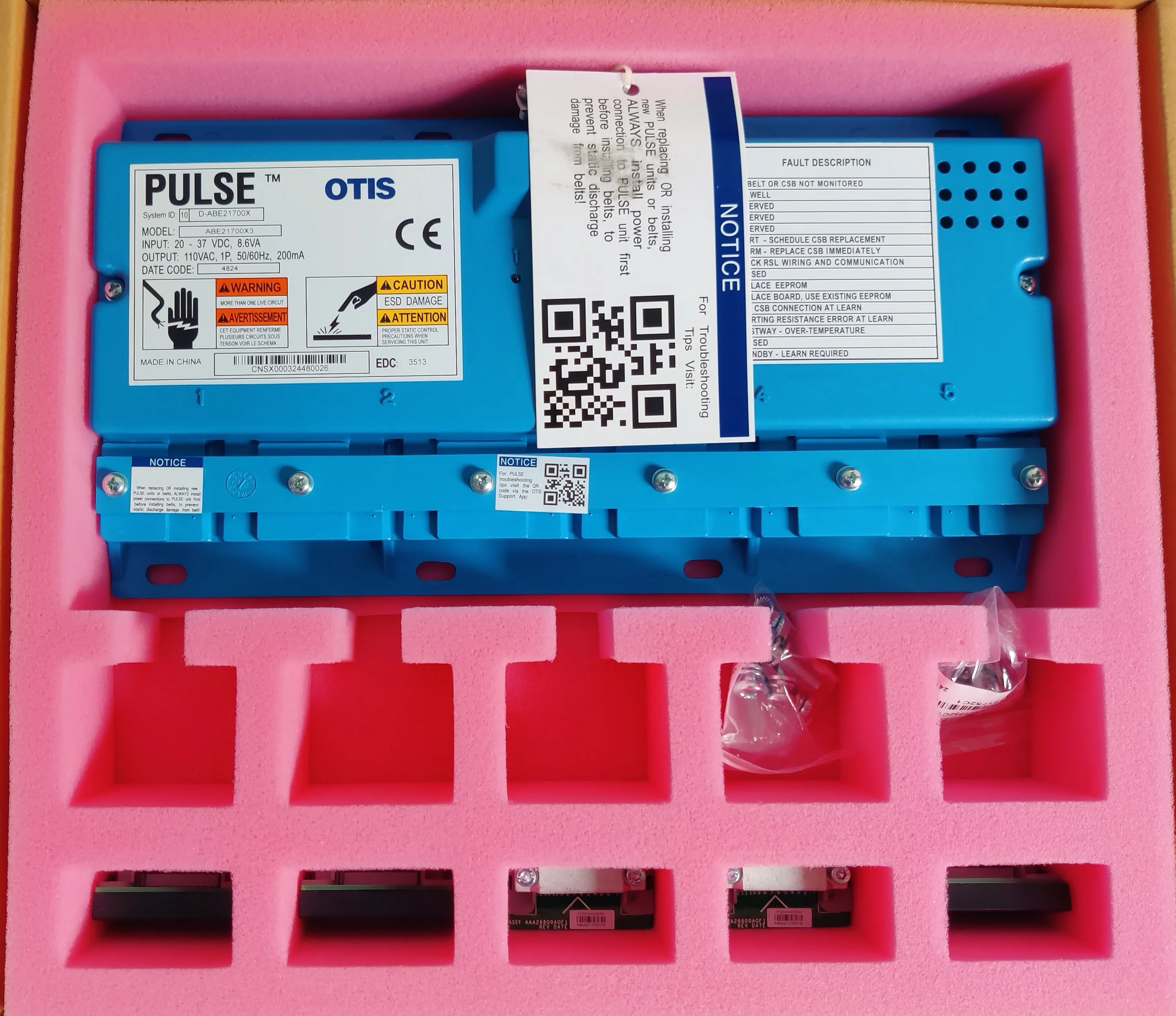 Блок контроля тяговых ремней RBI CSB, ABC21700X3 Otis, 5 ремней, W=30мм, PULSE